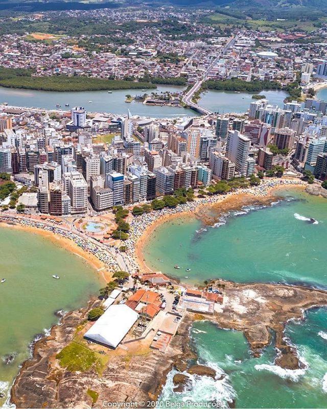 Apt Centro 50 M Mar, Wi-Fi, Completo, Local Top Guarapari Bagian luar foto